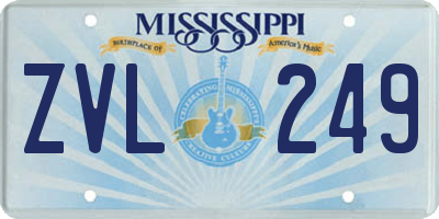 MS license plate ZVL249