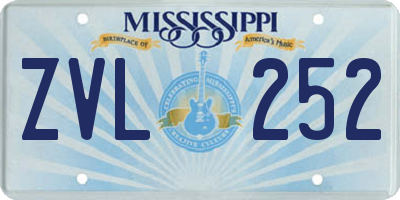 MS license plate ZVL252