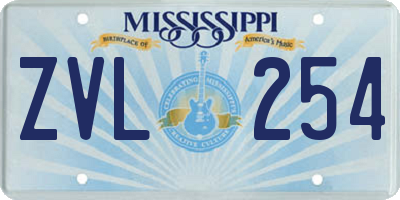 MS license plate ZVL254