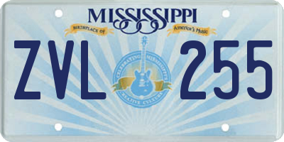 MS license plate ZVL255