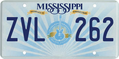 MS license plate ZVL262