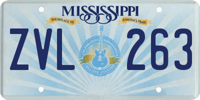 MS license plate ZVL263