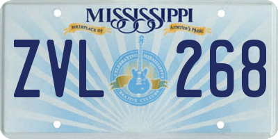 MS license plate ZVL268