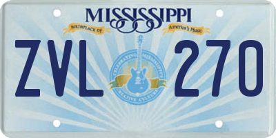 MS license plate ZVL270