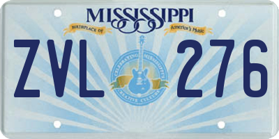MS license plate ZVL276