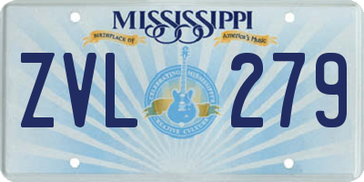 MS license plate ZVL279