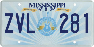 MS license plate ZVL281