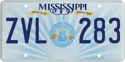 MS license plate ZVL283