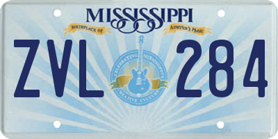 MS license plate ZVL284