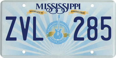 MS license plate ZVL285