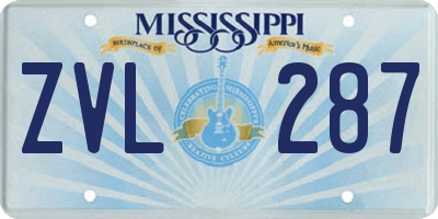 MS license plate ZVL287