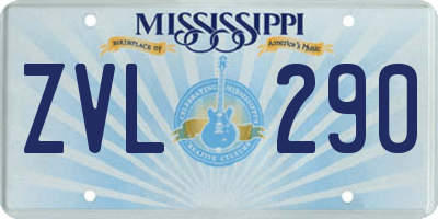 MS license plate ZVL290