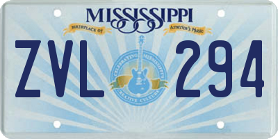 MS license plate ZVL294