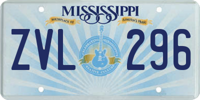 MS license plate ZVL296