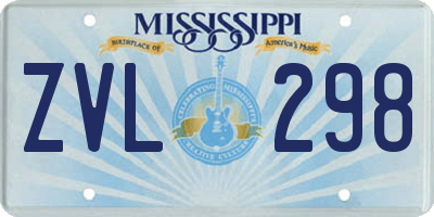 MS license plate ZVL298