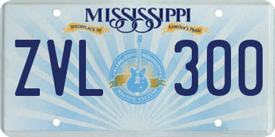 MS license plate ZVL300