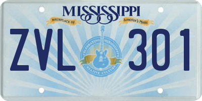 MS license plate ZVL301
