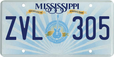 MS license plate ZVL305