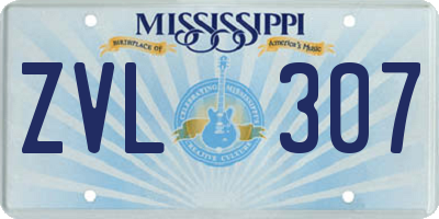 MS license plate ZVL307
