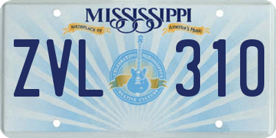 MS license plate ZVL310