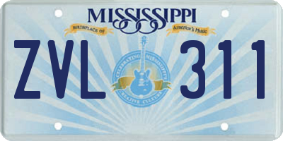 MS license plate ZVL311