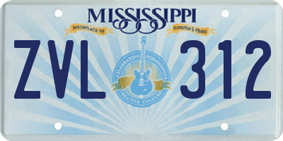MS license plate ZVL312