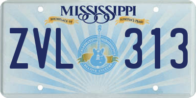 MS license plate ZVL313