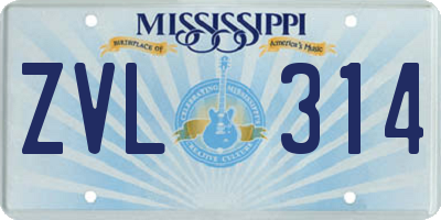 MS license plate ZVL314