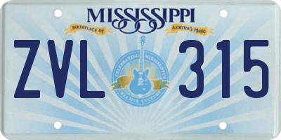 MS license plate ZVL315