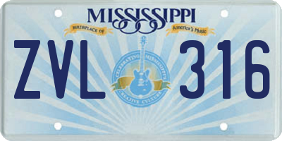 MS license plate ZVL316