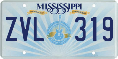 MS license plate ZVL319