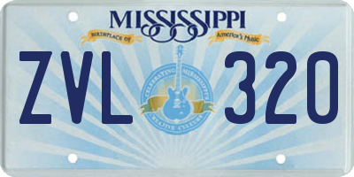 MS license plate ZVL320