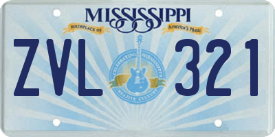 MS license plate ZVL321