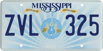 MS license plate ZVL325