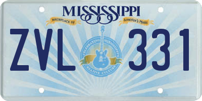 MS license plate ZVL331