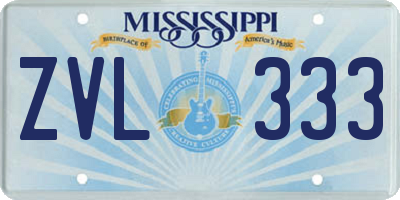 MS license plate ZVL333