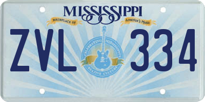 MS license plate ZVL334