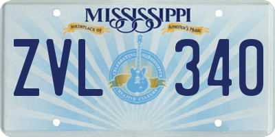 MS license plate ZVL340