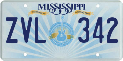 MS license plate ZVL342