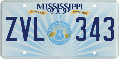 MS license plate ZVL343