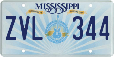 MS license plate ZVL344