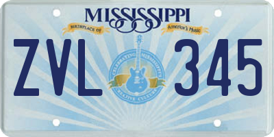 MS license plate ZVL345