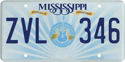 MS license plate ZVL346