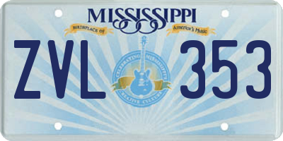 MS license plate ZVL353