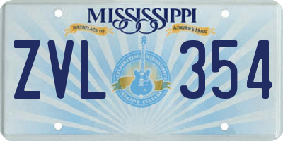 MS license plate ZVL354