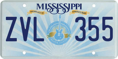 MS license plate ZVL355