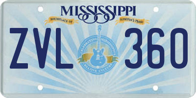 MS license plate ZVL360