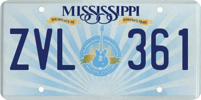 MS license plate ZVL361