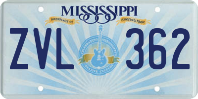 MS license plate ZVL362
