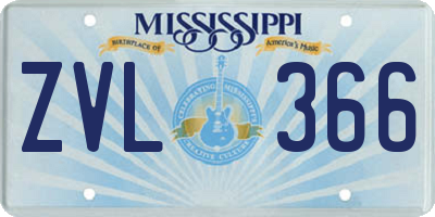 MS license plate ZVL366